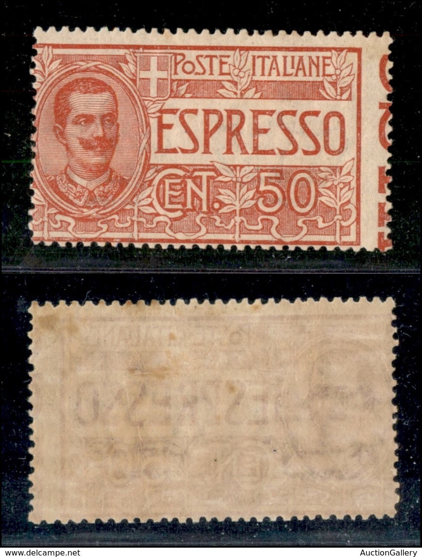 REGNO D'ITALIA - ESPRESSI - 1920 - 50 Cent Espresso (4c) - Dentellatura Verticale A Destra (sulle Scritte Marginali) - G - Other & Unclassified
