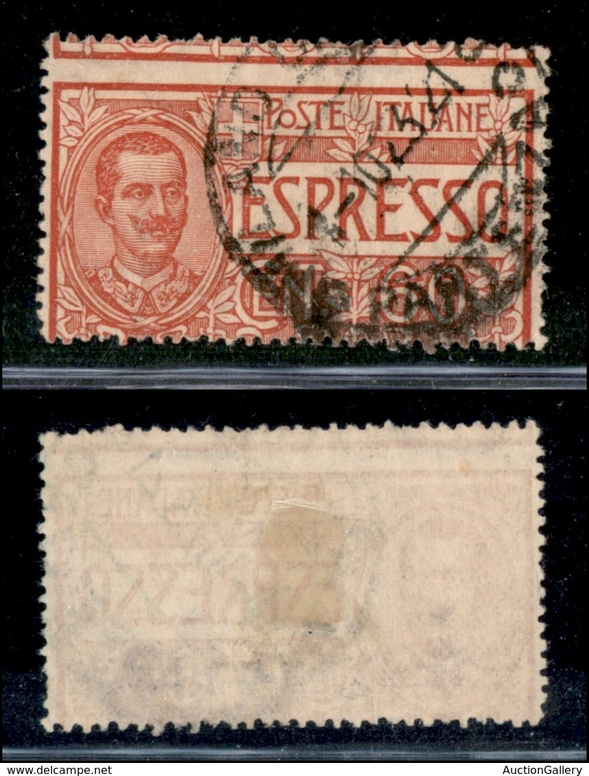 REGNO D'ITALIA - ESPRESSI - 1922 - 60 Cent Espresso (7 - Varietà) - Usato - Dentellatura Orizzontale Spostata In Alto -  - Other & Unclassified