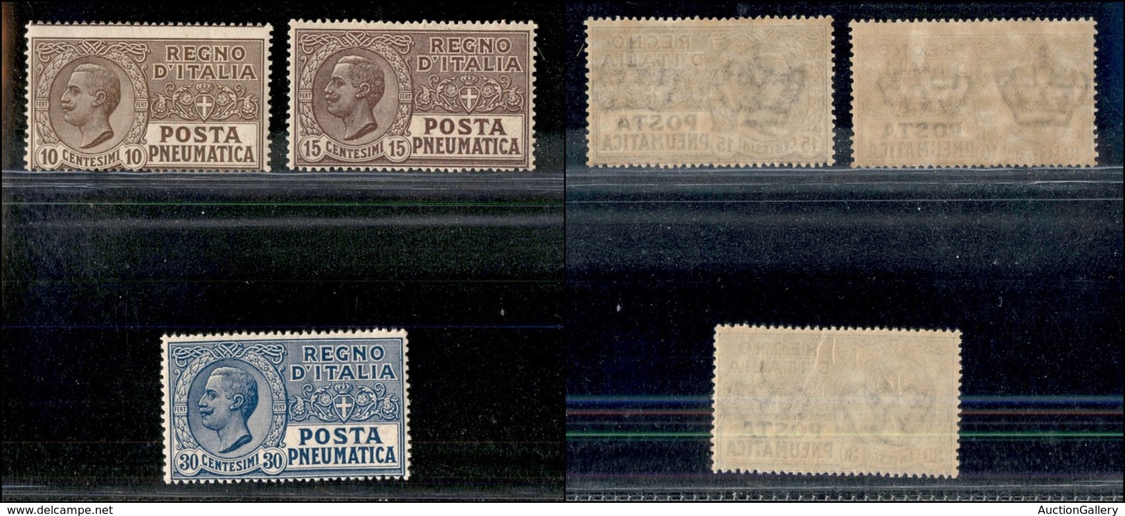 REGNO D'ITALIA - POSTA PNEUMATICA - 1913/1923 - Posta Pneumatica (1/3) - Serie Completa - Gomma Integra (40) - Other & Unclassified