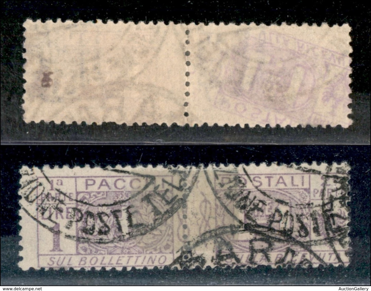 REGNO D'ITALIA - PACCHI POSTALI - 1914 - 1 Lira Pacchi Postali (12k - Varietà) - Usato - Decalco D'appoggio Obliquo A Si - Other & Unclassified