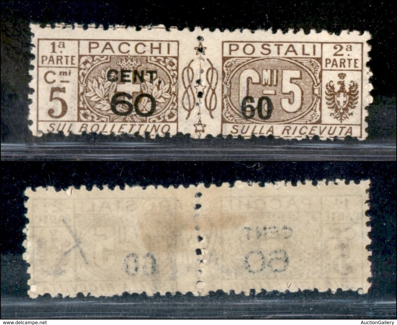 REGNO D'ITALIA - PACCHI POSTALI - 1923 - 60 Cent Su 5 Pacchi Postali (21i) - Soprastampe Invertite - Gomma Originale (22 - Other & Unclassified