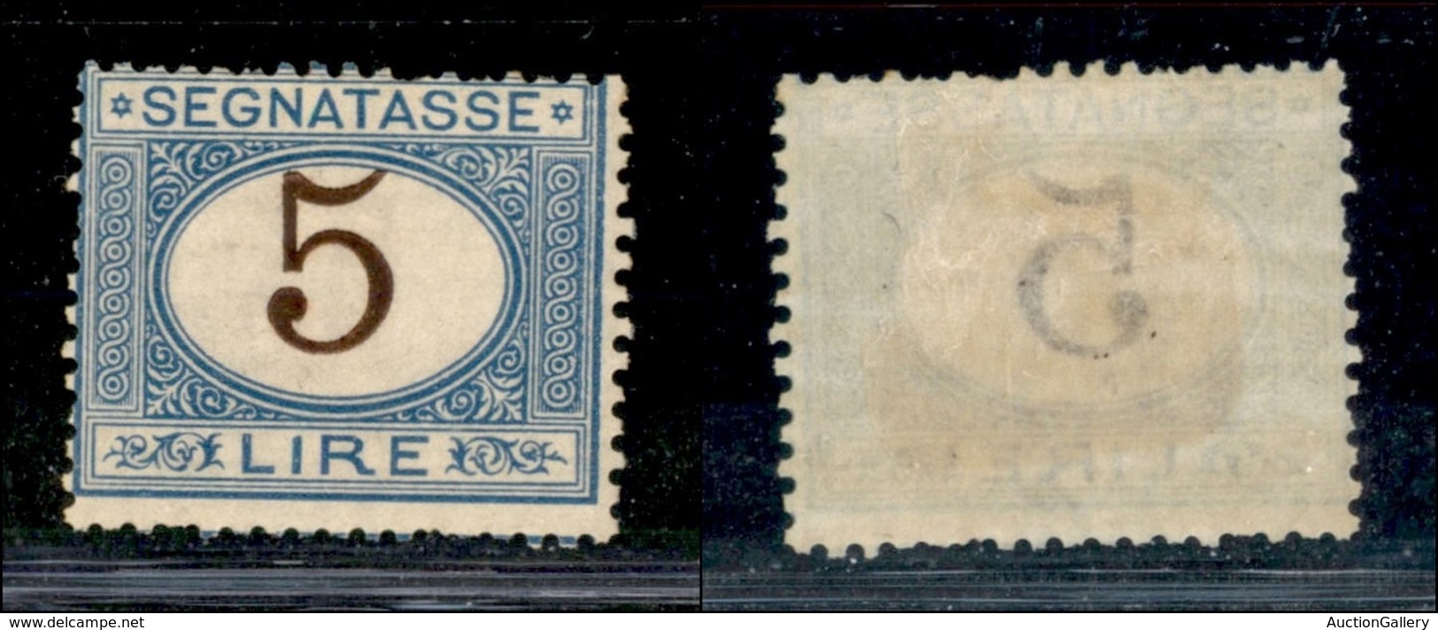 REGNO D'ITALIA - SEGNATASSE - 1874 - 5 Lire Segnatasse (13) - Gomma Originale (350) - Other & Unclassified