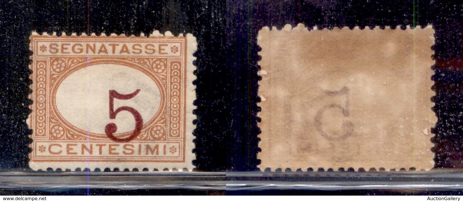 REGNO D'ITALIA - SEGNATASSE - 1890 - 5 Cent Segnatasse (20c) - Cifra Spostata - Gomma Integra Bruna (75) - Other & Unclassified