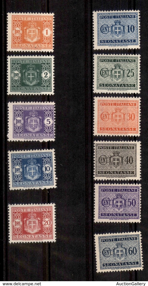 REGNO D'ITALIA - SEGNATASSE - 1945 - Segnatasse (86/96) - Serie Completa - Gomma Integra (225) - Other & Unclassified