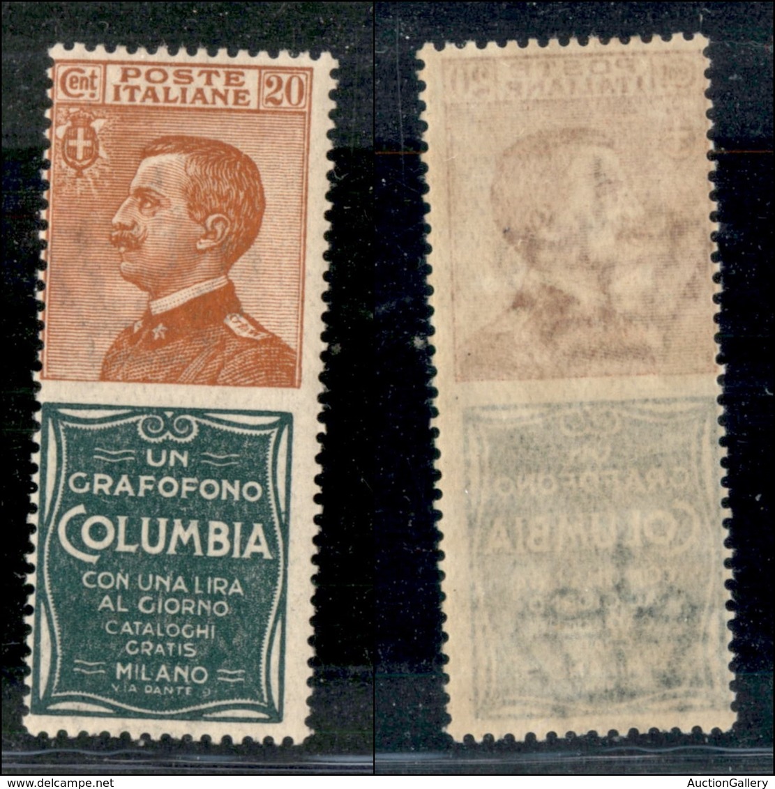 REGNO D'ITALIA - PUBBLICITARI - 1925 - Non Emessi - 20 Cent Columbia (20) - Gomma Integra (200) - Other & Unclassified