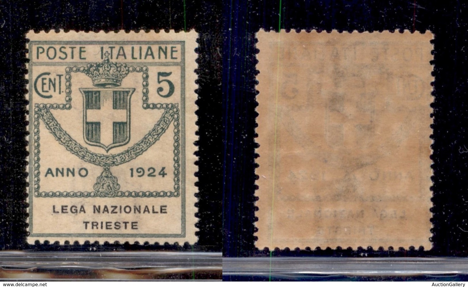 REGNO D'ITALIA - PARASTATALI - 1924 - 5 Cent Lega Nazionale Trieste (2) - Gomma Integra (260) - Other & Unclassified