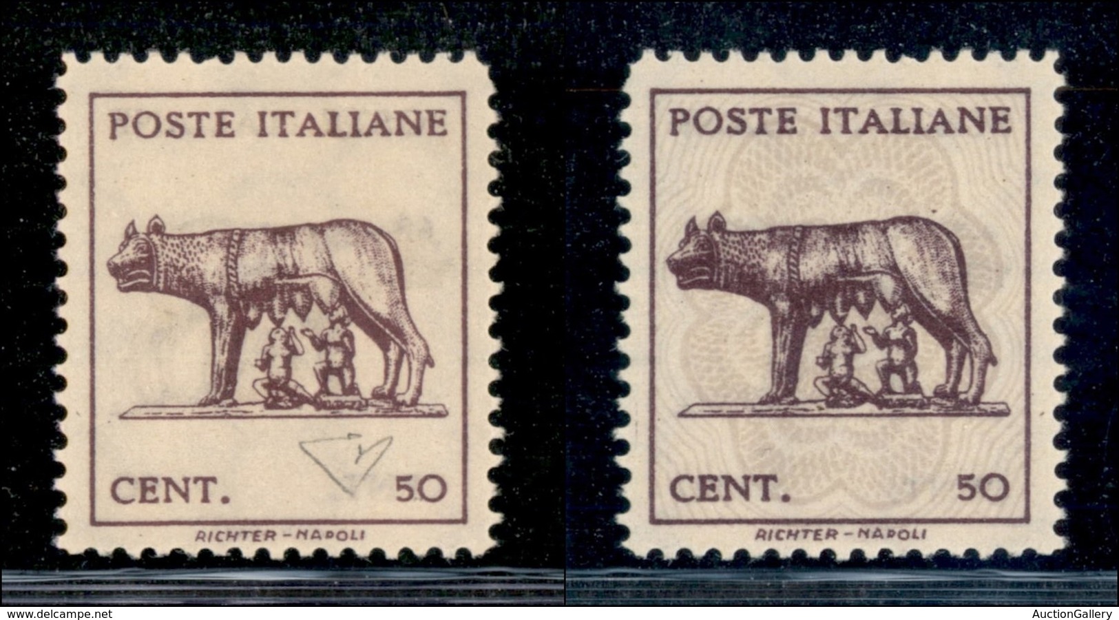 REGNO D'ITALIA - LUOGOTENENZA - 1943 - 50 Cent Lupa (515d) - Stampa Recto Verso - Sempre Senza Gomma - Diena (180) - Other & Unclassified