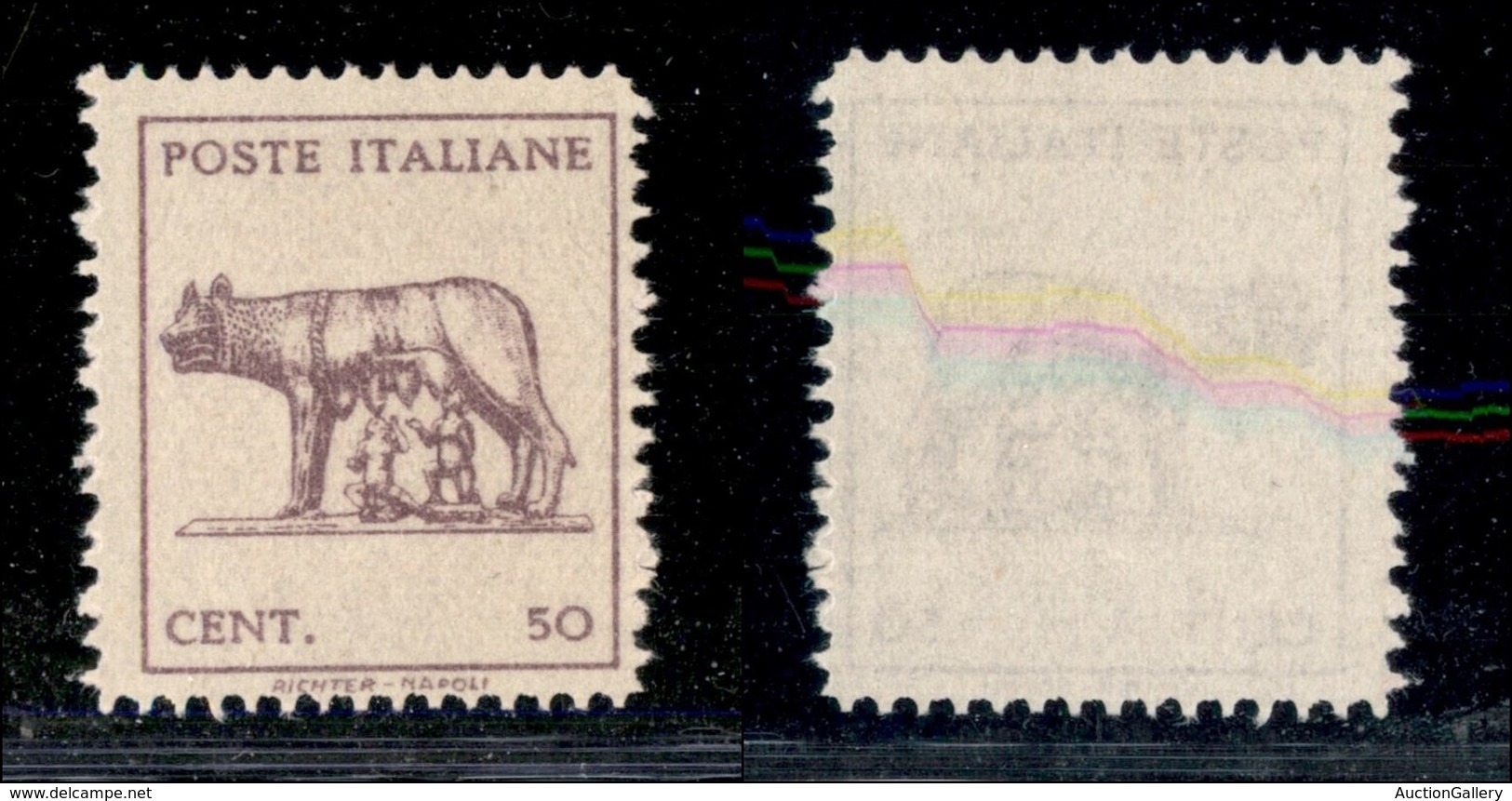 REGNO D'ITALIA - LUOGOTENENZA - 1944 - 50 Cent Lupa (515Ah) - Senza Fondo Di Sicurezza - Sempre Senza Gomma (150) - Other & Unclassified