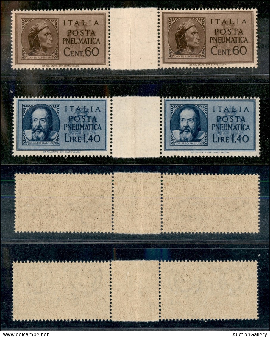 REGNO D'ITALIA - LUOGOTENENZA - 1945 - Posta Pneumatica (16/17) - Serie Completa - 2 Coppie Orizzontali Con Interspazio  - Other & Unclassified