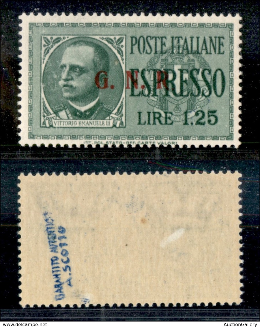 REPUBBLICA SOCIALE  - GNR BRESCIA - 1943 - 1,25 Lire Espresso (19/III) - R Con Punto Scalpellato (pos.88) - Falla Natura - Sonstige & Ohne Zuordnung