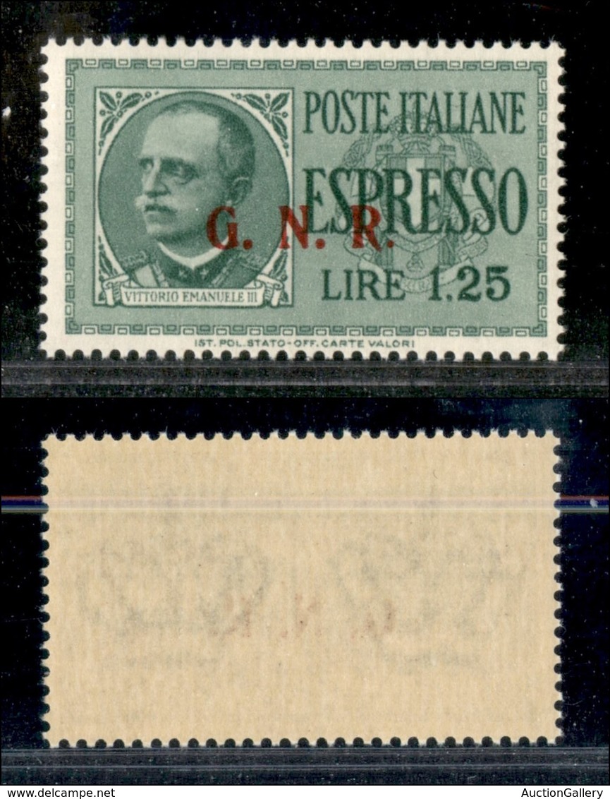 REPUBBLICA SOCIALE  - GNR BRESCIA - 1943 - 1,25 Lire Espresso (19/III K) Con Punto Piccolo Dopo R - Gomma Integra (100) - Other & Unclassified