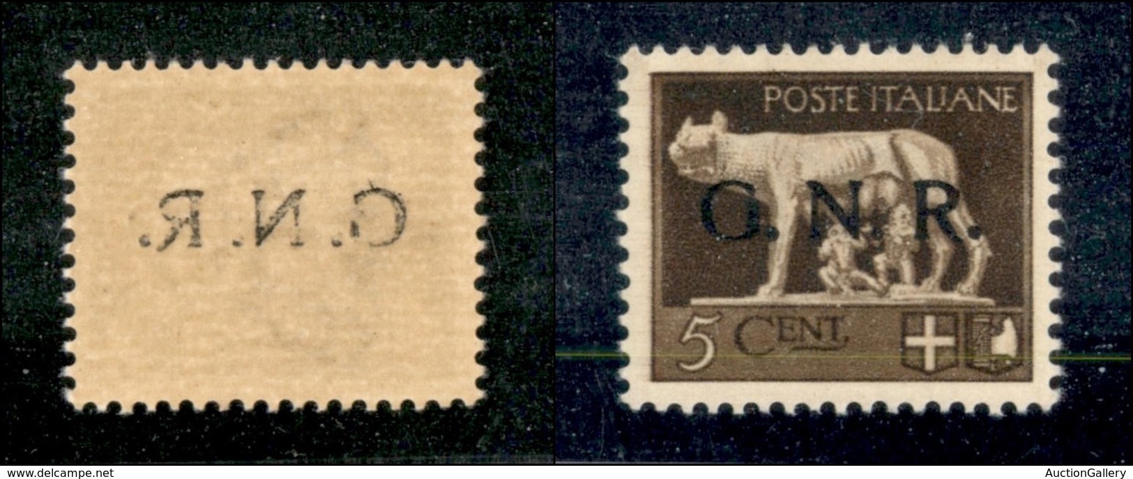 REPUBBLICA SOCIALE  - GNR VERONA - 1944 - 5 Cent (470 L) Con Decalco - Gomma Integra (25) - Autres & Non Classés