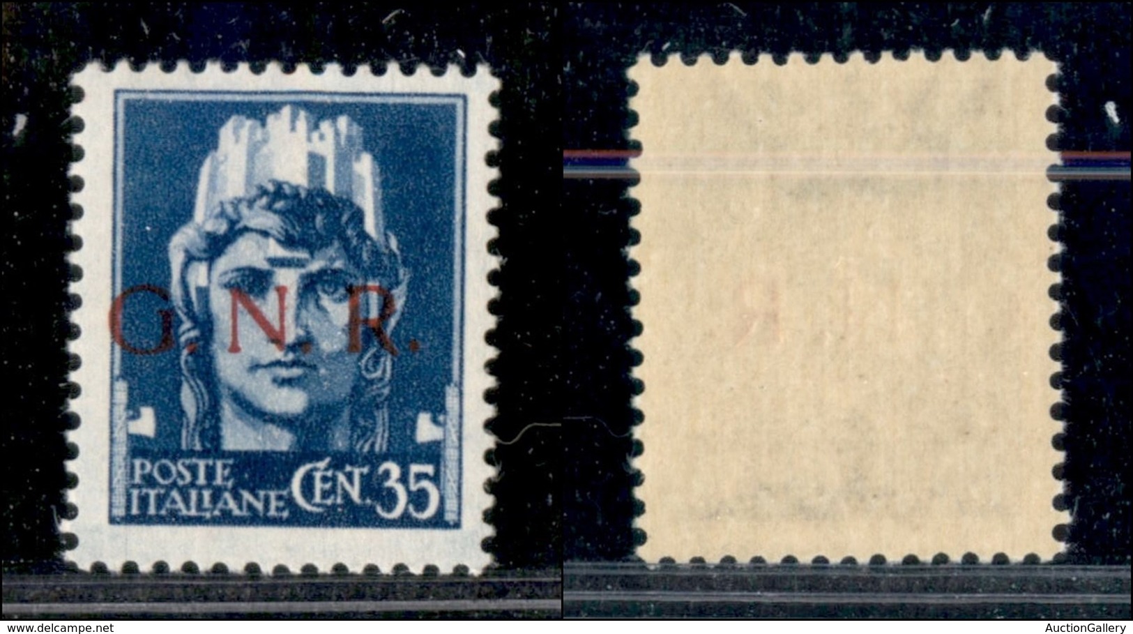 REPUBBLICA SOCIALE  - GNR VERONA - 1944 - 35 Cent (476) - Gomma Integra - Cert. AG (330) - Autres & Non Classés