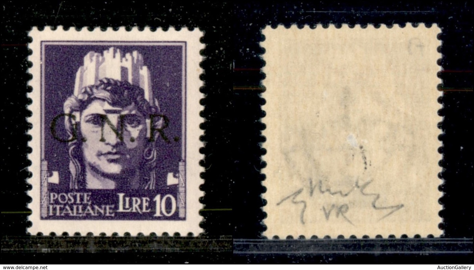 REPUBBLICA SOCIALE  - GNR VERONA - 1944 - 10 Lire (486) - Punto Chiaro - Chiavarello (280) - Other & Unclassified