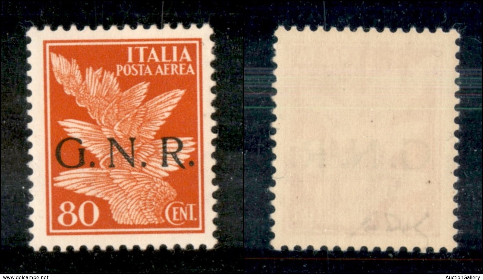 REPUBBLICA SOCIALE  - GNR VERONA - 1944 - 80 Cent Aerea (120) - Gomma Integra (210) - Other & Unclassified