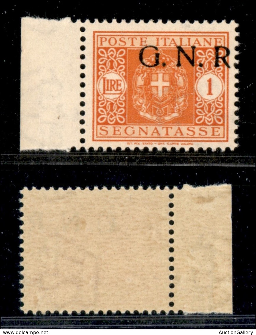 REPUBBLICA SOCIALE  - GNR VERONA - 1944 - 1 Lira Segnatasse (55 Daa) Con Soprastampa In Alto A Destra - Gomma Integra (1 - Autres & Non Classés