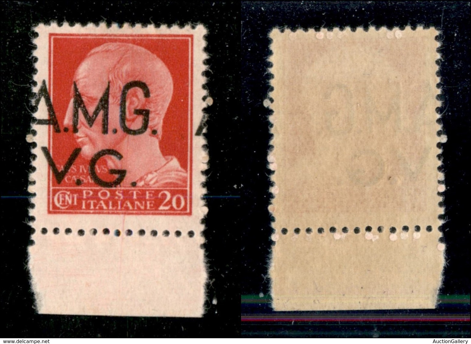 TRIESTE - AMG-VG - 1945 - 20 Cent (5 Hk) - Con Soprastampa A Sinistra (a Cavallo) - Gomma Integra - Sonstige & Ohne Zuordnung