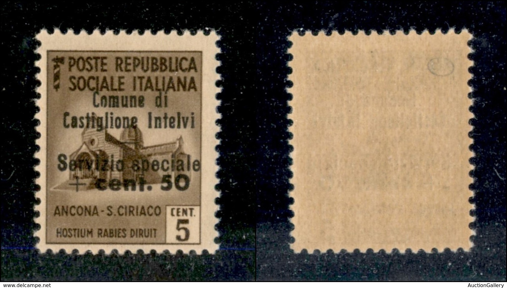 EMISSIONI LOCALI - CASTIGLIONE D'INTELVI - 1945 - 5 Cent + 50 (1) - Gomma Integra (125) - Local And Autonomous Issues