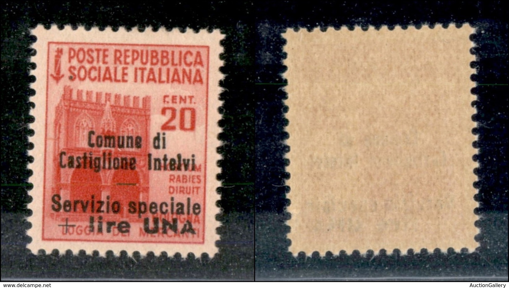 EMISSIONI LOCALI - CASTIGLIONE D'INTELVI - 1945 - 20 Cent + 1 Lira (5) - Gomma Integra (125) - Ortsausgaben/Autonome A.
