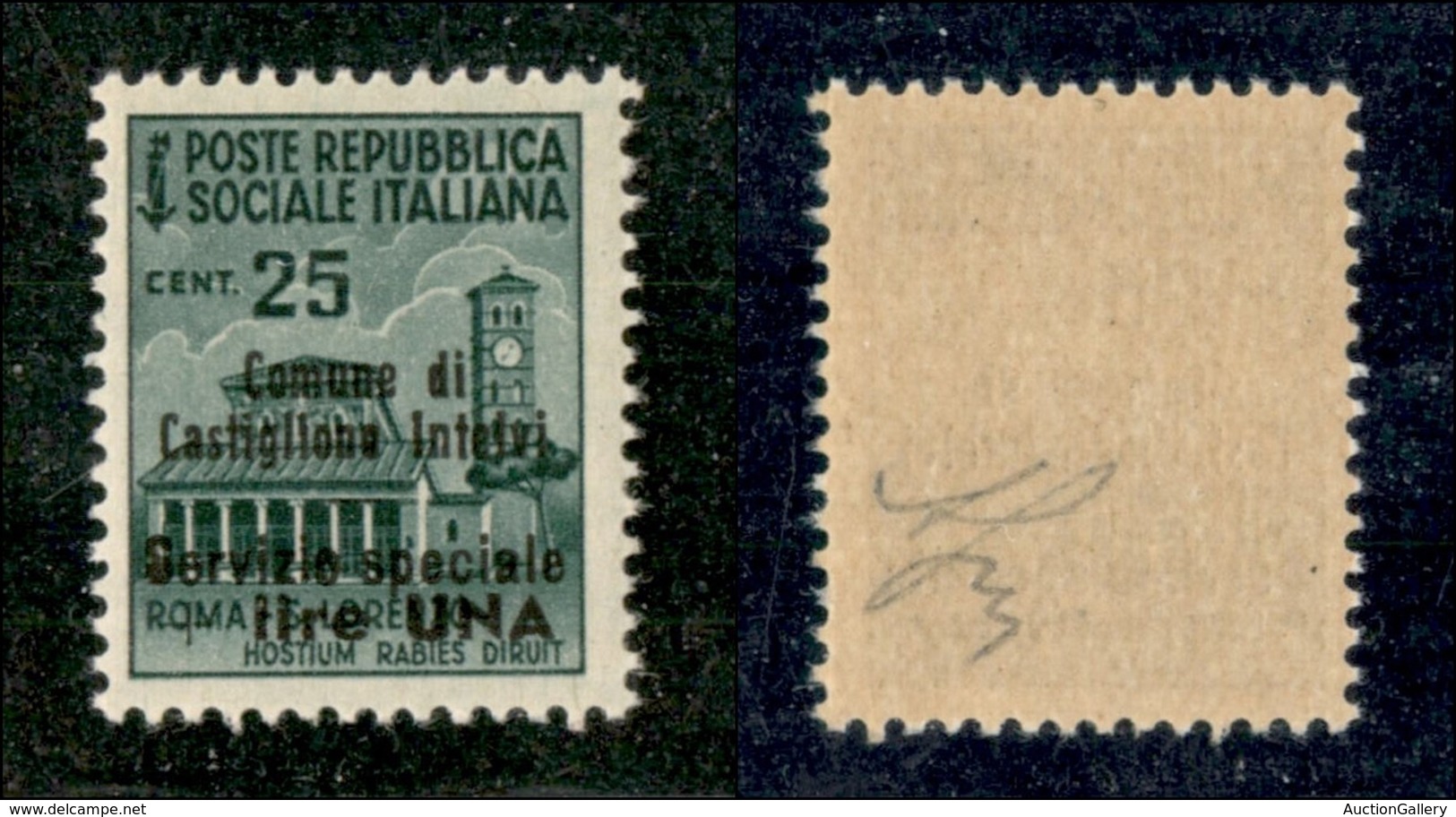 EMISSIONI LOCALI - CASTIGLIONE D'INTELVI - 1945 - 25 Cent + 1 Lira (7) - Gomma Integra (125) - Local And Autonomous Issues