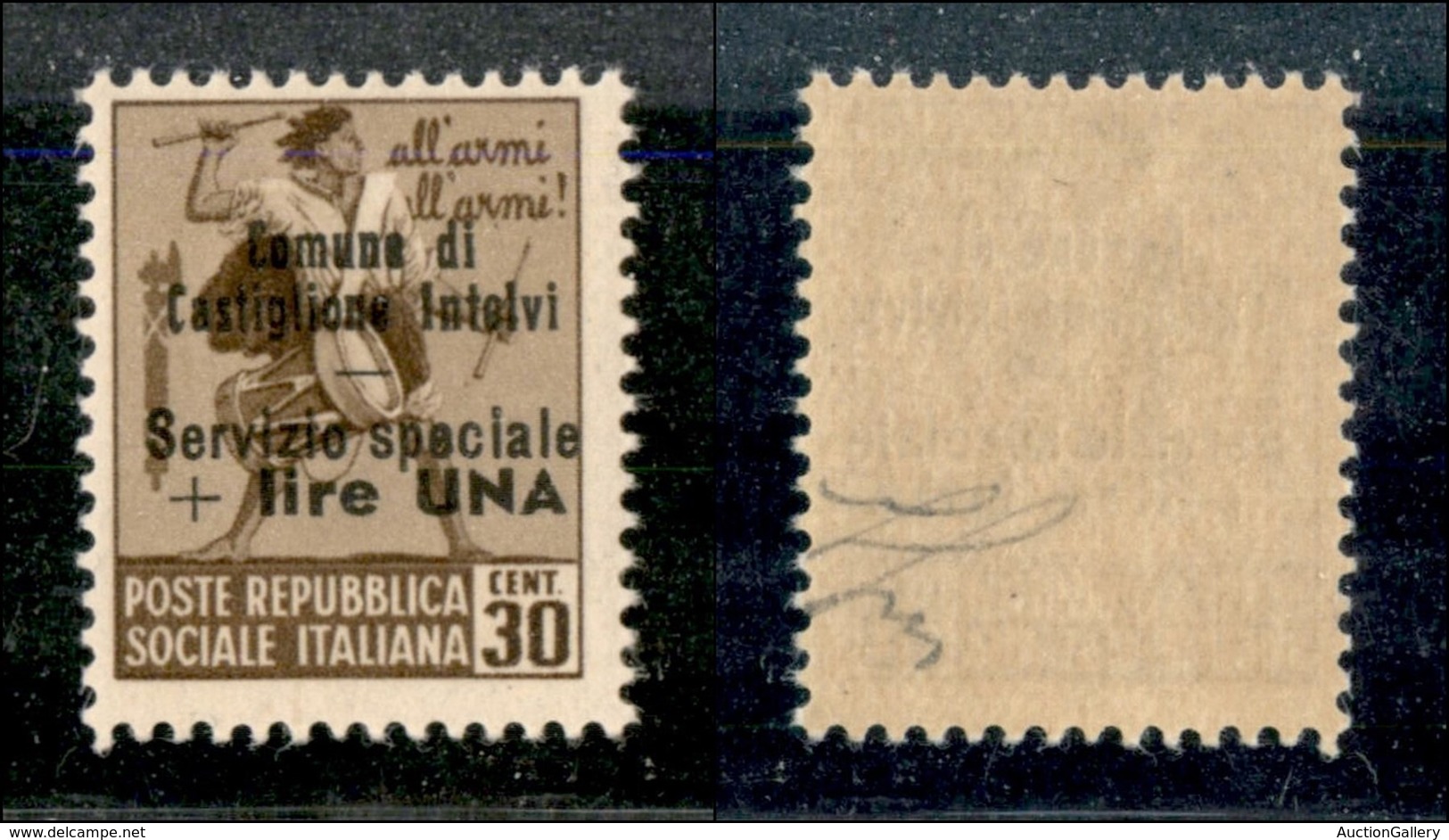 EMISSIONI LOCALI - CASTIGLIONE D'INTELVI - 1945 - 30 Cent + 1 Lira (9) - Gomma Integra (125) - Ortsausgaben/Autonome A.