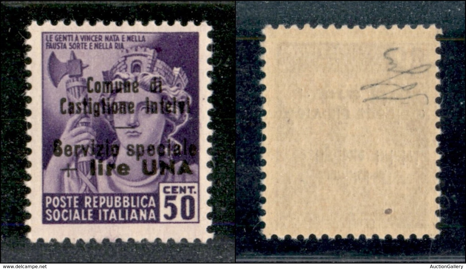 EMISSIONI LOCALI - CASTIGLIONE D'INTELVI - 1945 - 50 Cent + 1 Lira (10) - Gomma Integra (125) - Local And Autonomous Issues