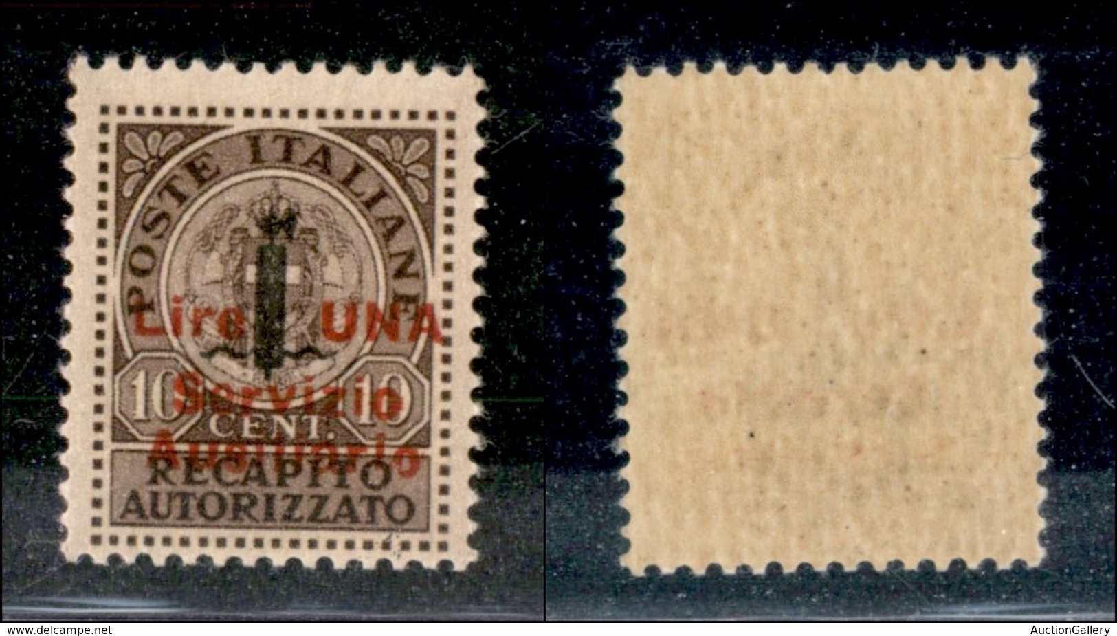 EMISSIONI LOCALI - GUDIZZOLO - 1945 - 1 Lira Su 10 Cent Recapito (2) - Gomma Integra (35) - Andere & Zonder Classificatie