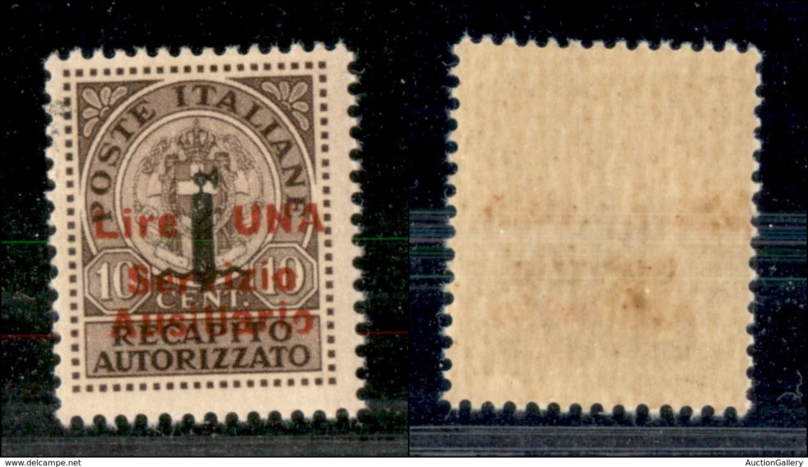 EMISSIONI LOCALI - GUDIZZOLO - 1945 - 1 Lira Su 10 Cent Recapito (2) - Ausiliario Con I Spostata E O Rotta - Gomma Integ - Sonstige & Ohne Zuordnung