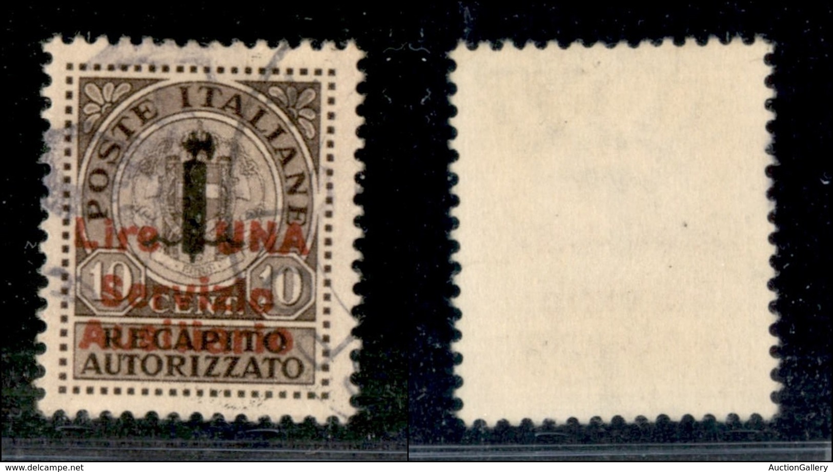 EMISSIONI LOCALI - GUDIZZOLO - 1945 - 1 Lira Su 10 Cent Recapito (2) - Usato (180) - Other & Unclassified