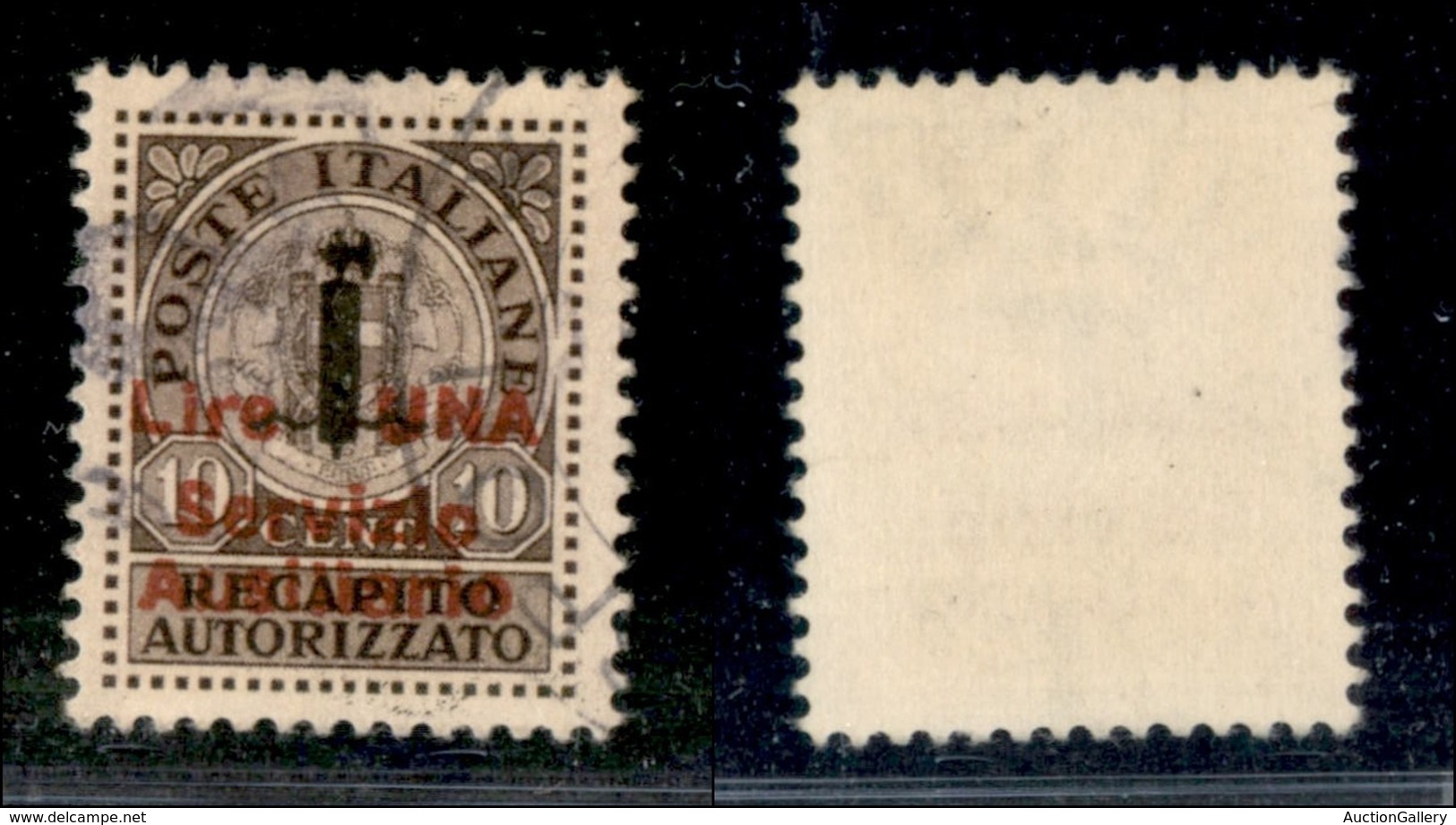 EMISSIONI LOCALI - GUDIZZOLO - 1945 - 1 Lira Su 10 Cent Recapito (2) - Usato (180) - Sonstige & Ohne Zuordnung