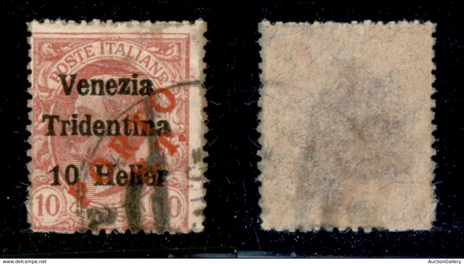 OCCUPAZIONI - TRENTINO ALTO ADIGE - 1919 - Porto S.T. Su 10 Heller Su 10 Cent (131) - Usato (120) - Other & Unclassified