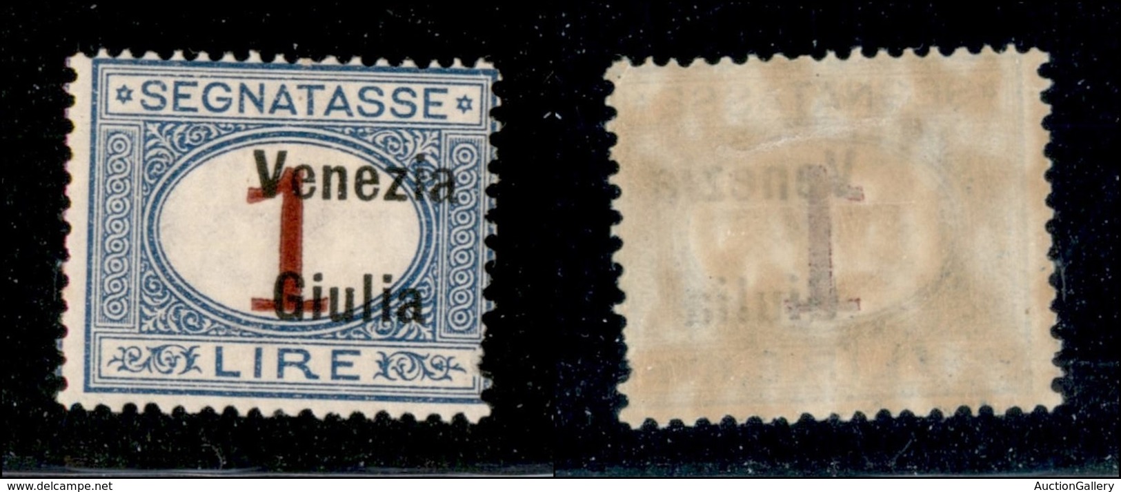 OCCUPAZIONI - VENEZIA GIULIA - 1918 - 1 Lira Segnatasse (7) - Gomma Originale - Soprastampa A Destra (non Catalogato) -  - Venezia Giuliana