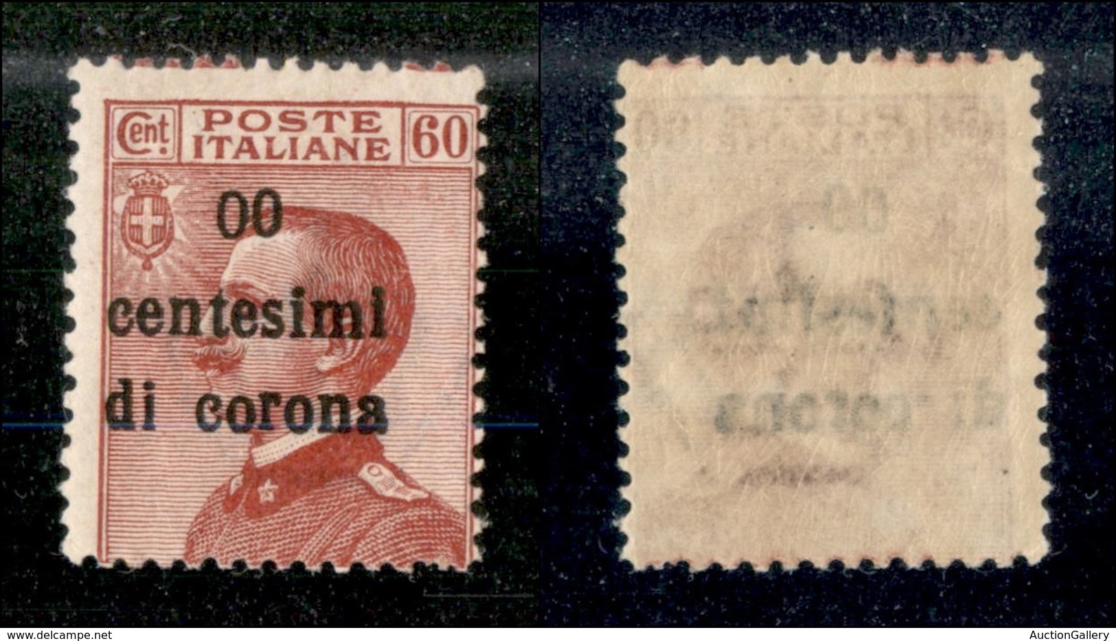 OCCUPAZIONI - TRENTO E TRIESTE - 1919 - 00 Cent Su 60 (10 L) - Gomma Originale (400) - Trento & Trieste