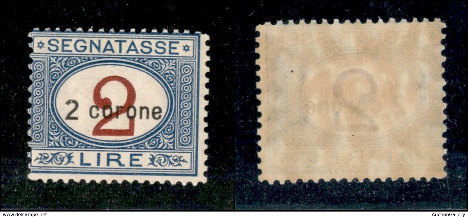OCCUPAZIONI - DALMAZIA - 1922 - 2 Corone Su 2 Lire Segnatasse (3) - Gomma Integra (250) - Dalmatia