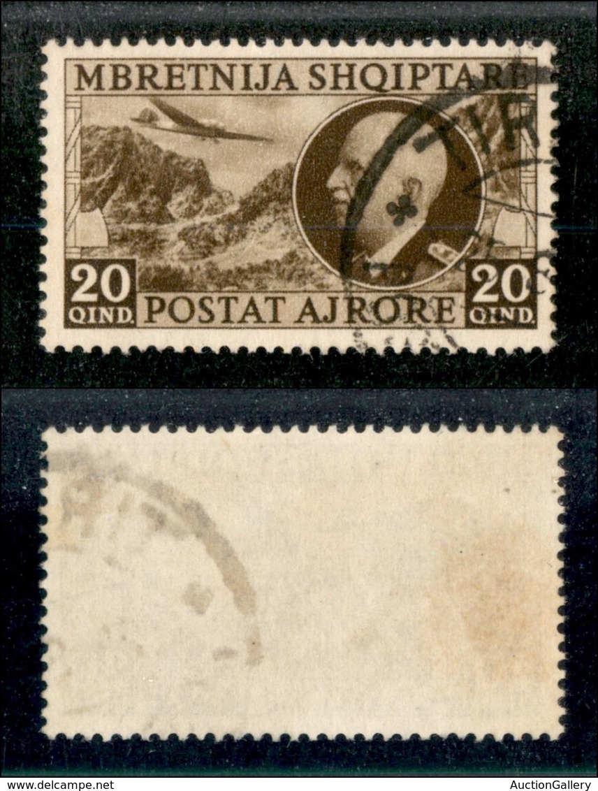 OCCUPAZIONI - ALBANIA - 1939 - 20 Qind Aerea (4) - Usato (80) - Albania