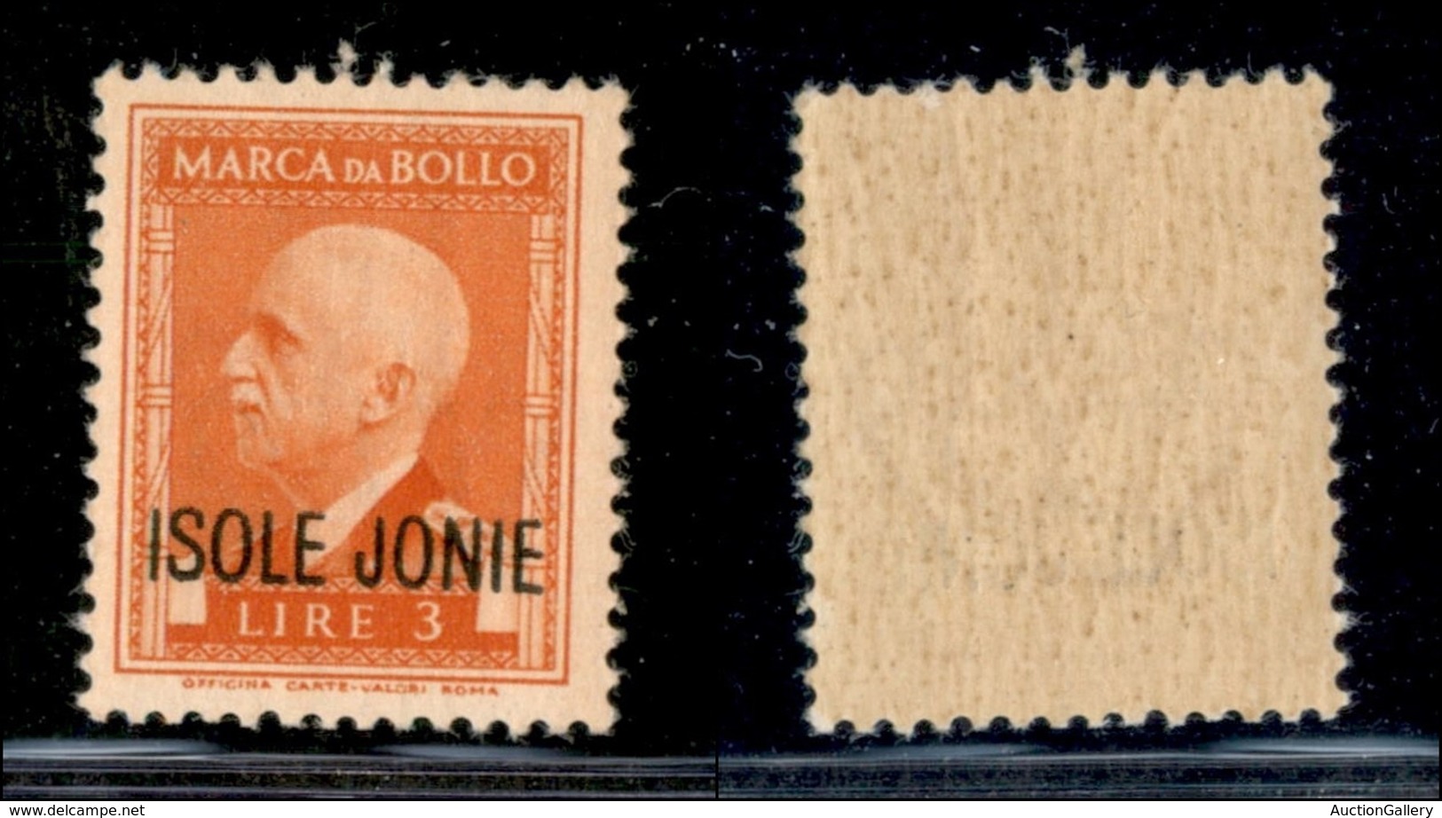 OCCUPAZIONI - ISOLE JONIE - 1943 - Marche Da Bollo - 3 Lire (Unificato 12) - Gomma Integra - Other & Unclassified