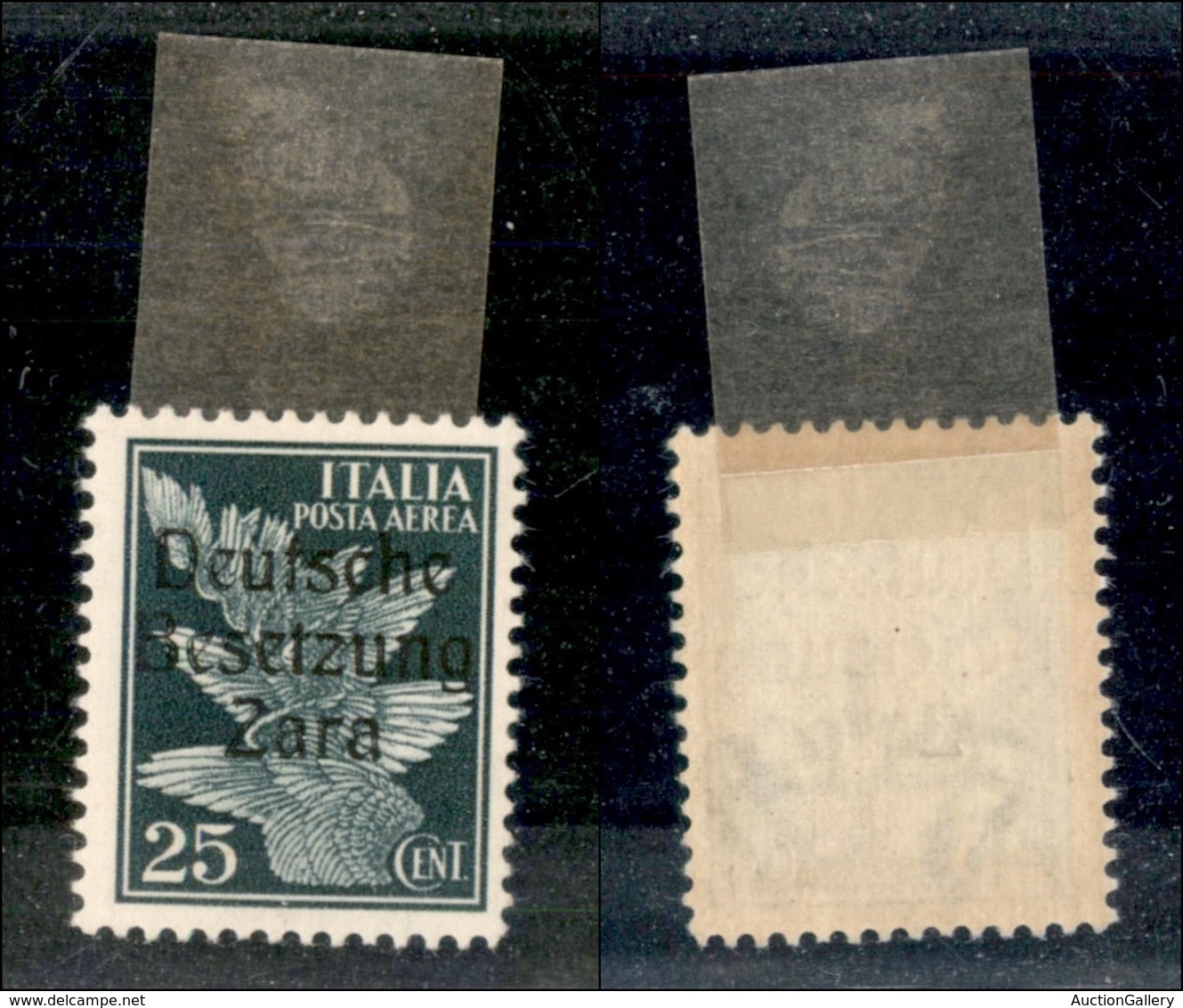 OCCUPAZIONE TEDESCA - ZARA - 1943 - 25 Cent Aerea (1/I) - Gomma Originale Con Prima Linguella (25) - Other & Unclassified