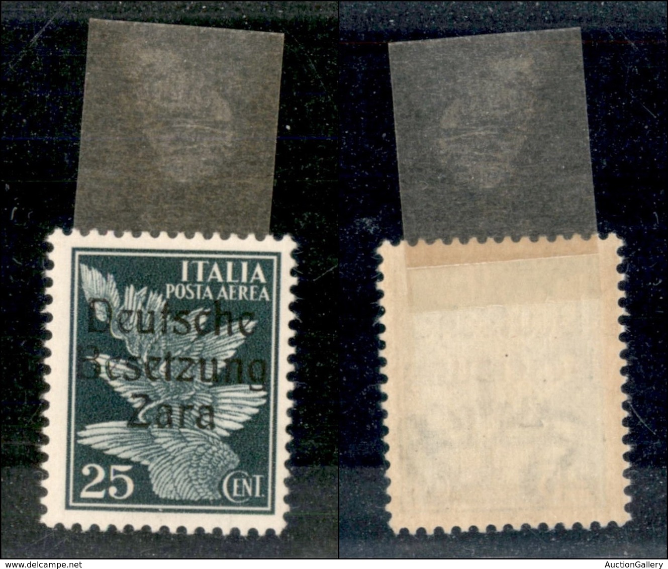 OCCUPAZIONE TEDESCA - ZARA - 1943 - 25 Cent Aerea (1/I) - Gomma Originale Con Prima Linguella (25) - Sonstige & Ohne Zuordnung