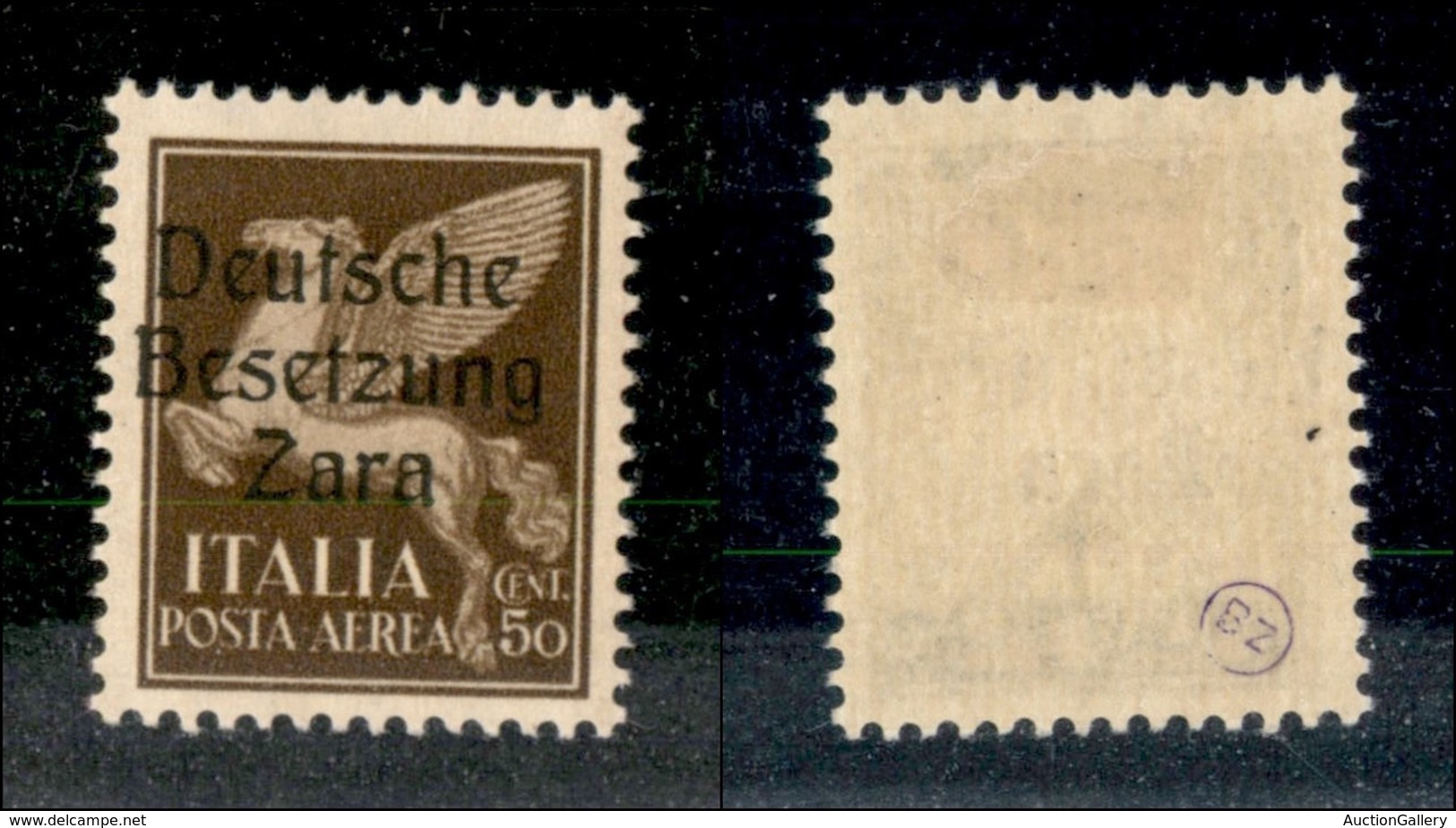 OCCUPAZIONE TEDESCA - ZARA - 1943 - 50 Cent Aerea (2/I) - Gomma Originale (50) - Sonstige & Ohne Zuordnung