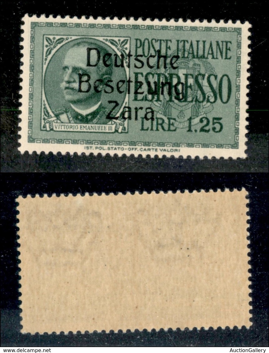 OCCUPAZIONE TEDESCA - ZARA - 1943 - 1,25 Lire Espresso (1) - Gomma Integra (37) - Autres & Non Classés