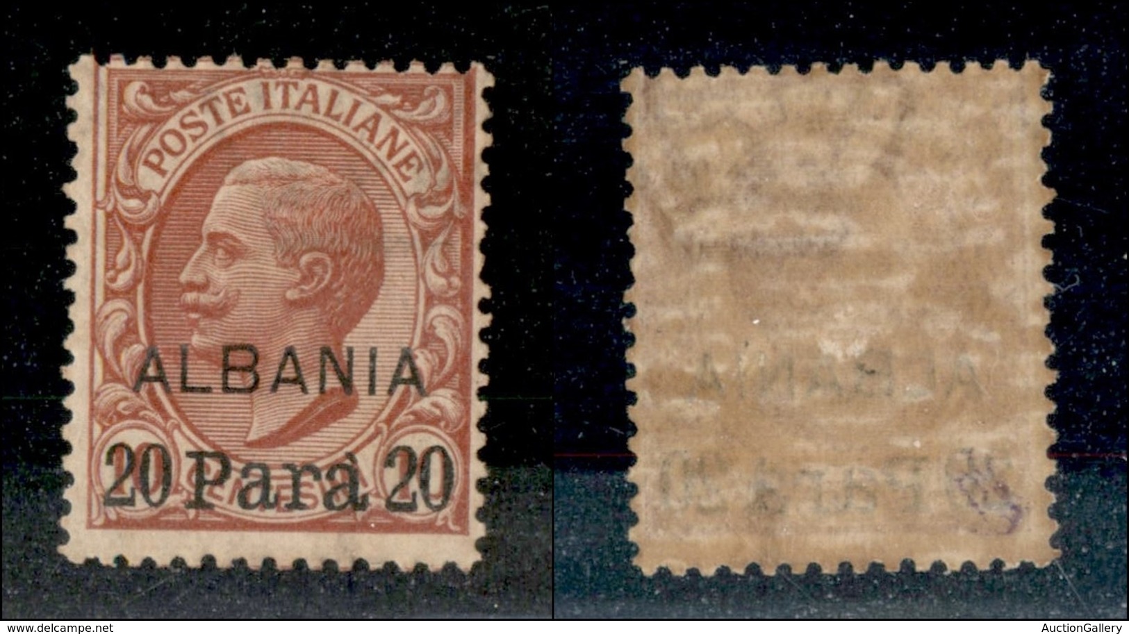 UFFICI POSTALI ESTERO - ALBANIA - 1907 - 20 Para Su 10 Cent (8) - Gomma Originale (45) - Autres & Non Classés