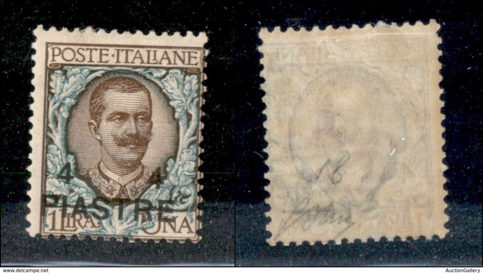 UFFICI POSTALI ESTERO - COSTANTINOPOLI - 1908 - 4 Piastre Su 1 Lira Floreale (18) - Gomma Originale - Oliva (70) - Other & Unclassified