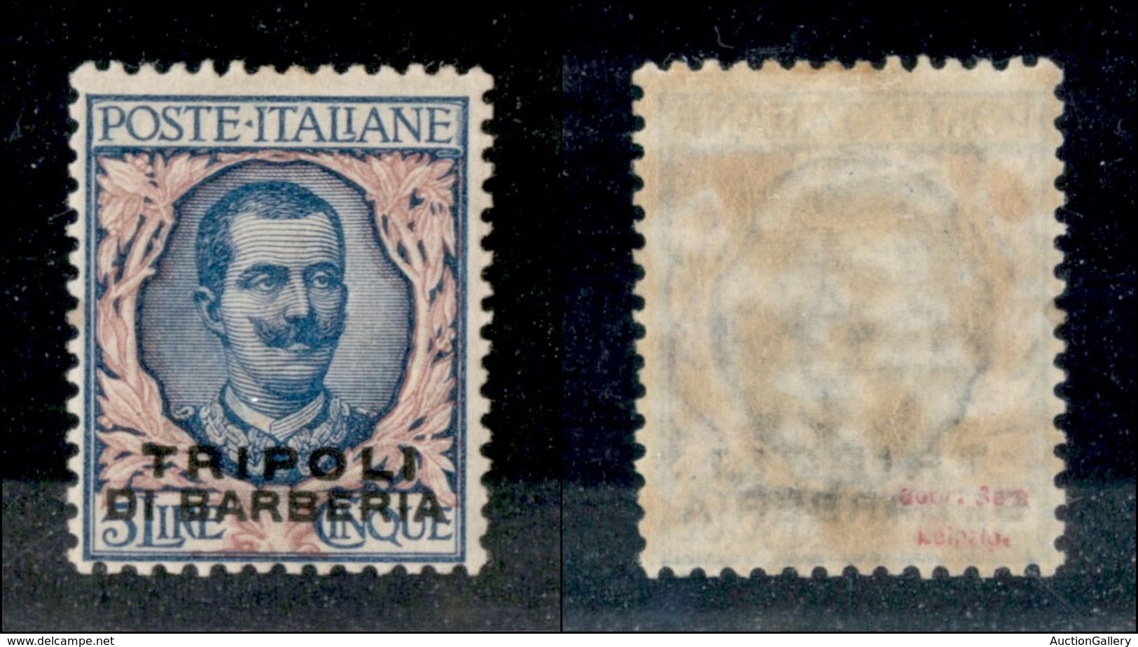 UFFICI POSTALI ESTERO - TRIPOLI DI BARBERIA - 1909 - 5 Lire Floreale (10) - Gomma Originale (60) - Other & Unclassified