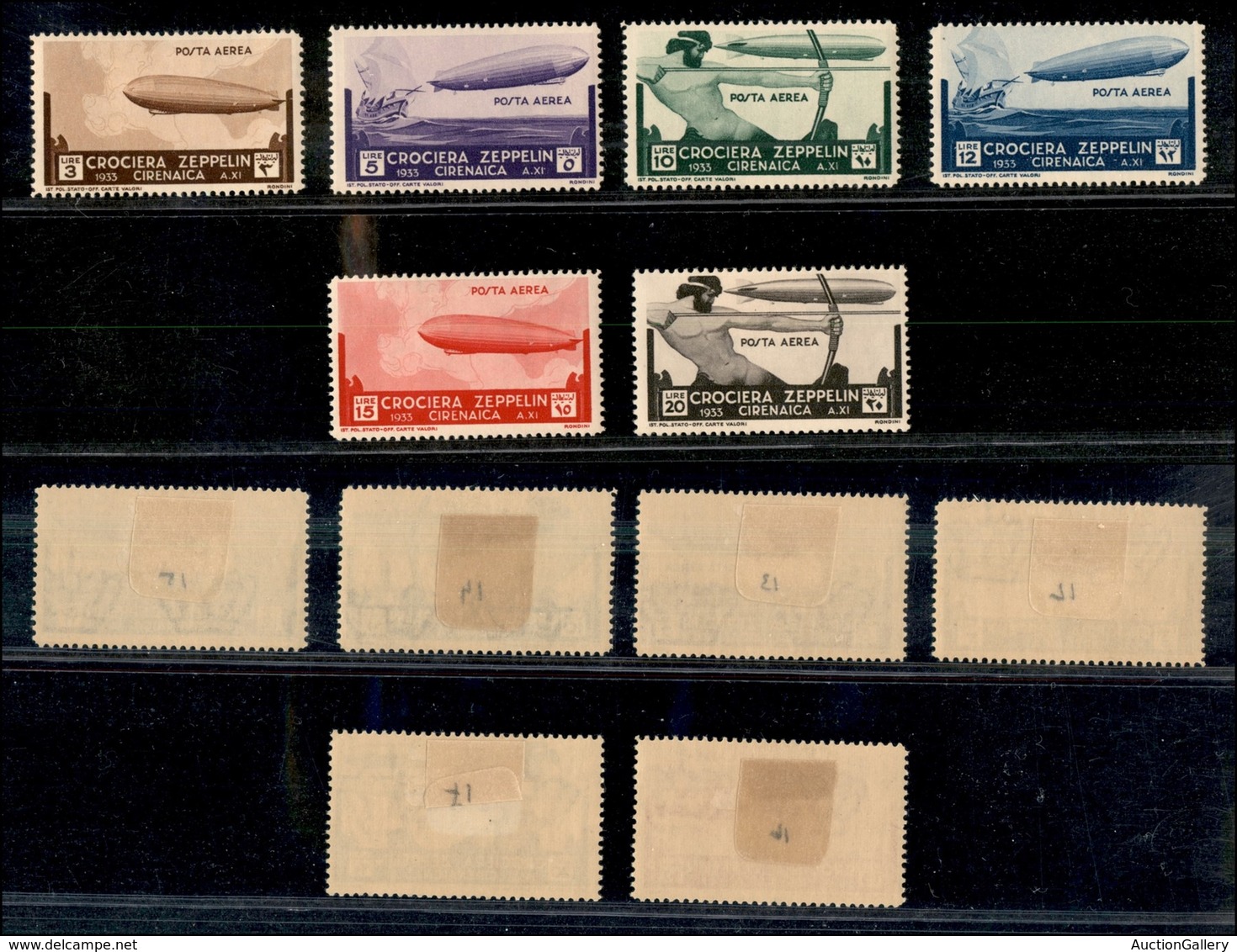 COLONIE - CIRENAICA - 1933 - Posta Aera - Zeppelin (12/17) - Serie Completa - Gomma Originale (120) - Other & Unclassified