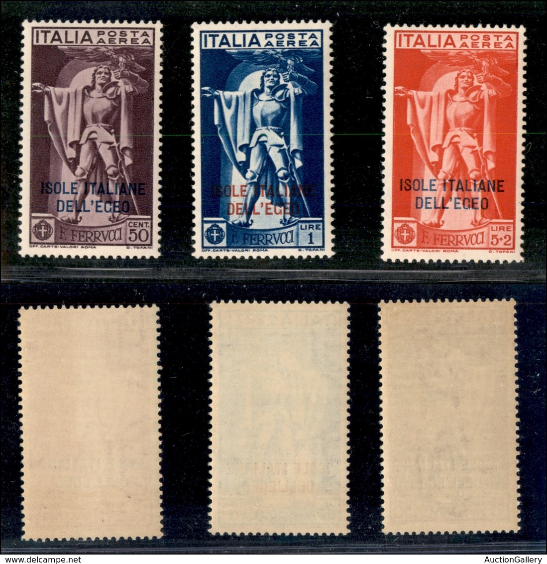 COLONIE - EGEO - 1930 - Ferrucci Posta Aerea (1/3) - Serie Completa - Gomma Integra (200) - Other & Unclassified