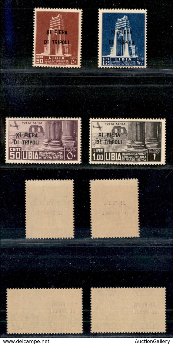 COLONIE - LIBIA - 1937 - XI Fiera Di Tripoli (142/143 + 32/33 Aerea) - Serie Completa - Gomma Integra (250) - Other & Unclassified