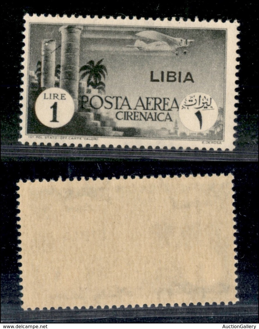 COLONIE - LIBIA - 1941 - 1 Lira Posta Aerea (52) - Gomma Integra (70) - Other & Unclassified