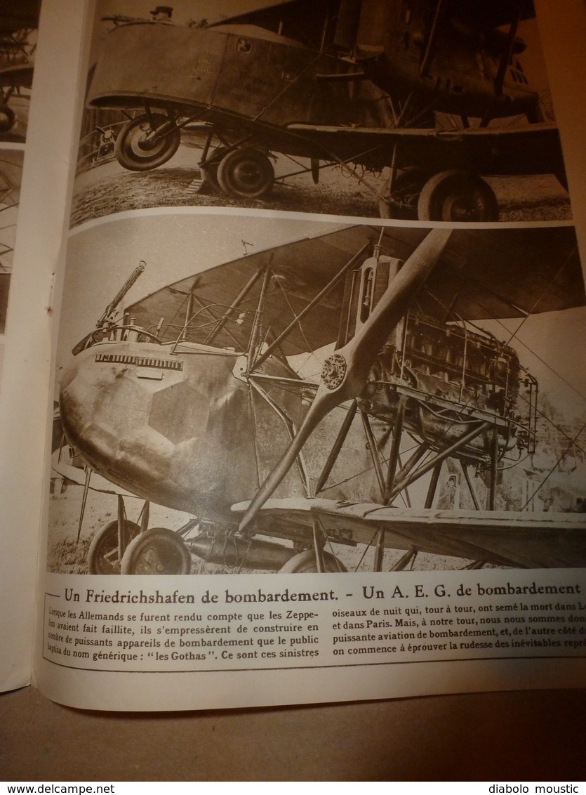 1918 LE MIROIR:Avions Spad,Voisin,Bréguet,Salmson,Caudron,Letord,Friedricchshafen Et AEG Bomb;Les Cloches;Les ARDITI;etc - Französisch