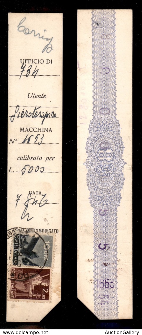 REPUBBLICA   - POSTA ORDINRIA - 1947 - 8 Lire Talloncino Per Macchinette Con Ue Valori Democratica (552+558) - Other & Unclassified
