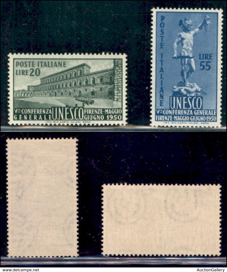 REPUBBLICA   - POSTA ORDINRIA - 1950 - Unesco (618/619) - Serie Completa - Gomma Integra (100) - Autres & Non Classés